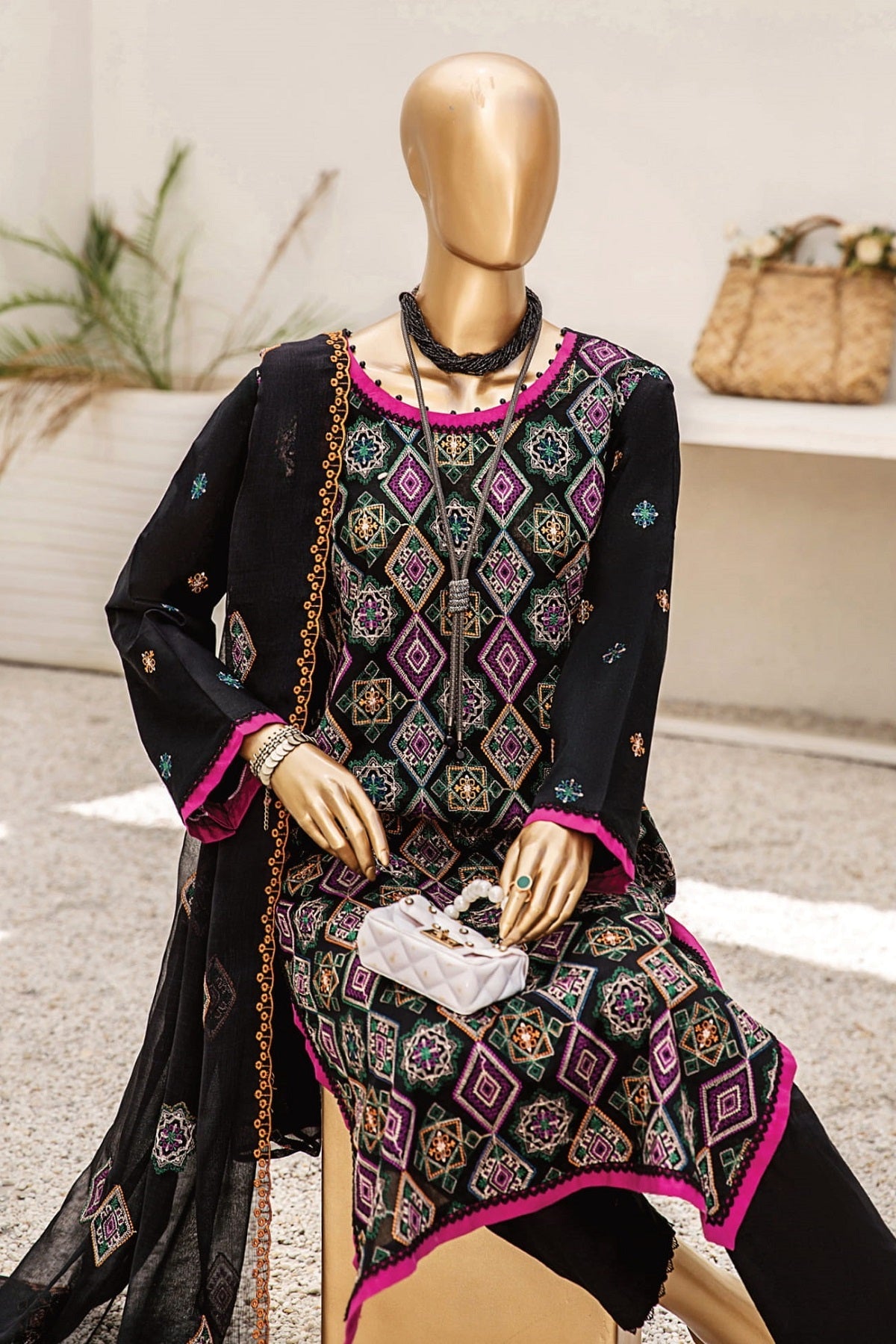 Dukhtar Lawn By KZ Textile D-03 – KZ Textile 3-piece unstitched suit