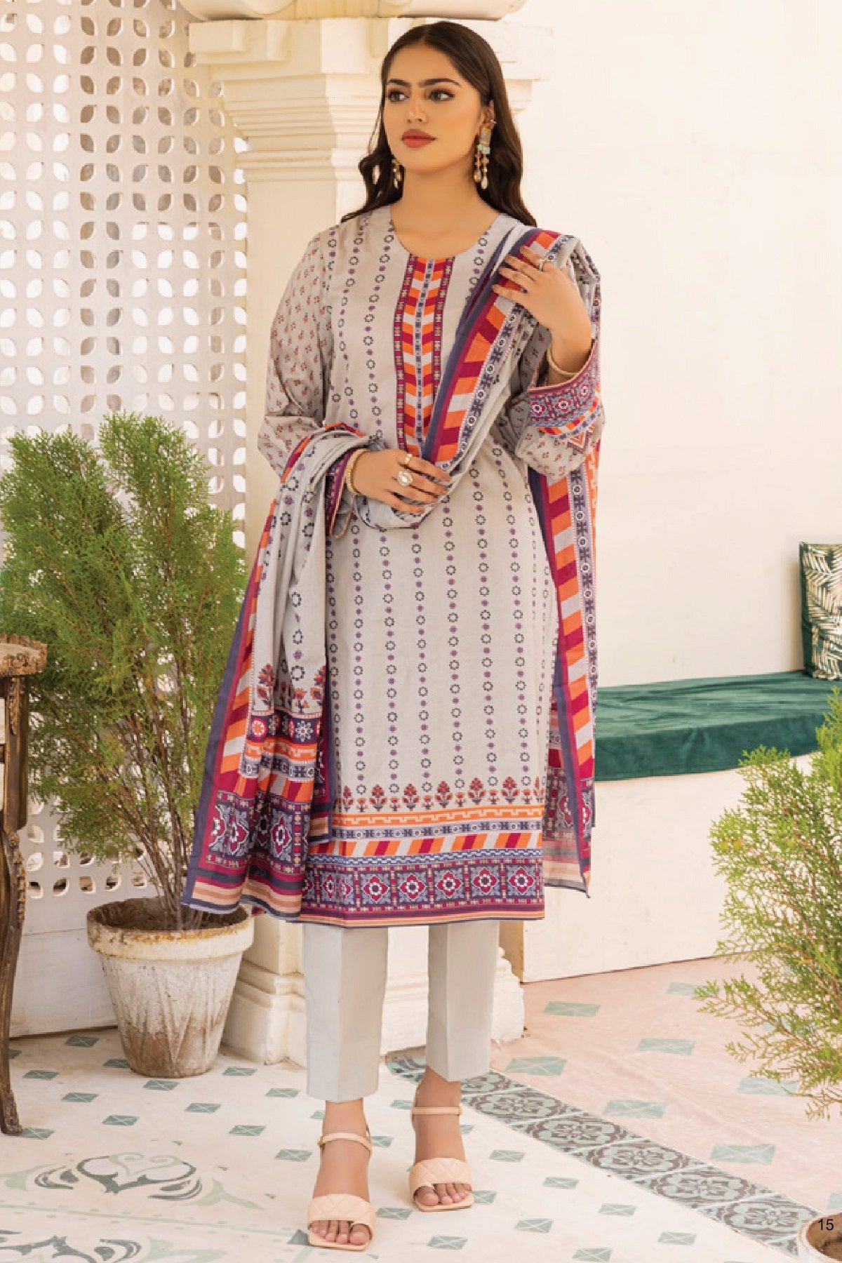 Malhar Digital Lawn ML-03 – Malhar 3-piece unstitched suit