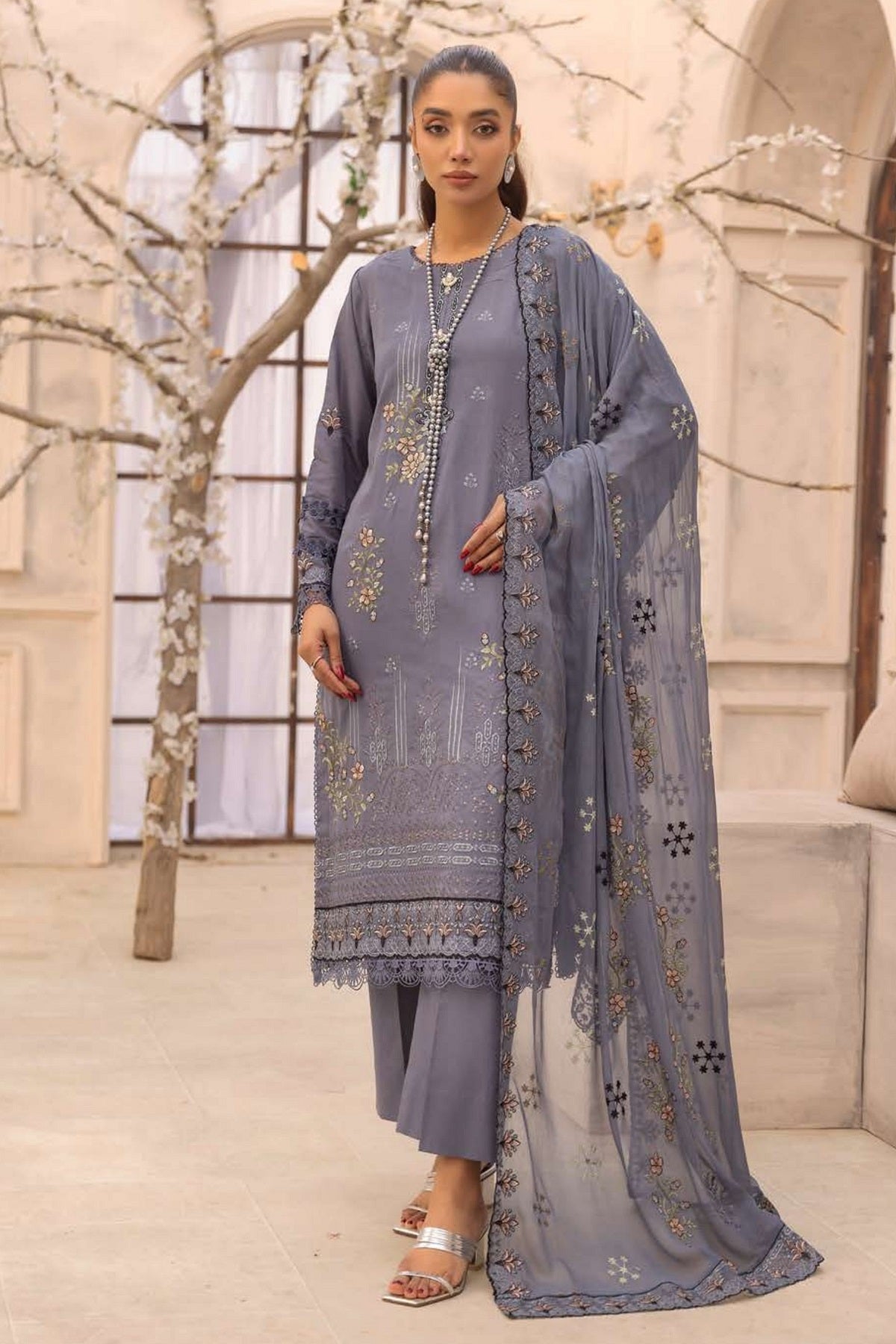 Shaista Luxury Swiss Voile D-170 – Shaista 3-piece unstitched suit