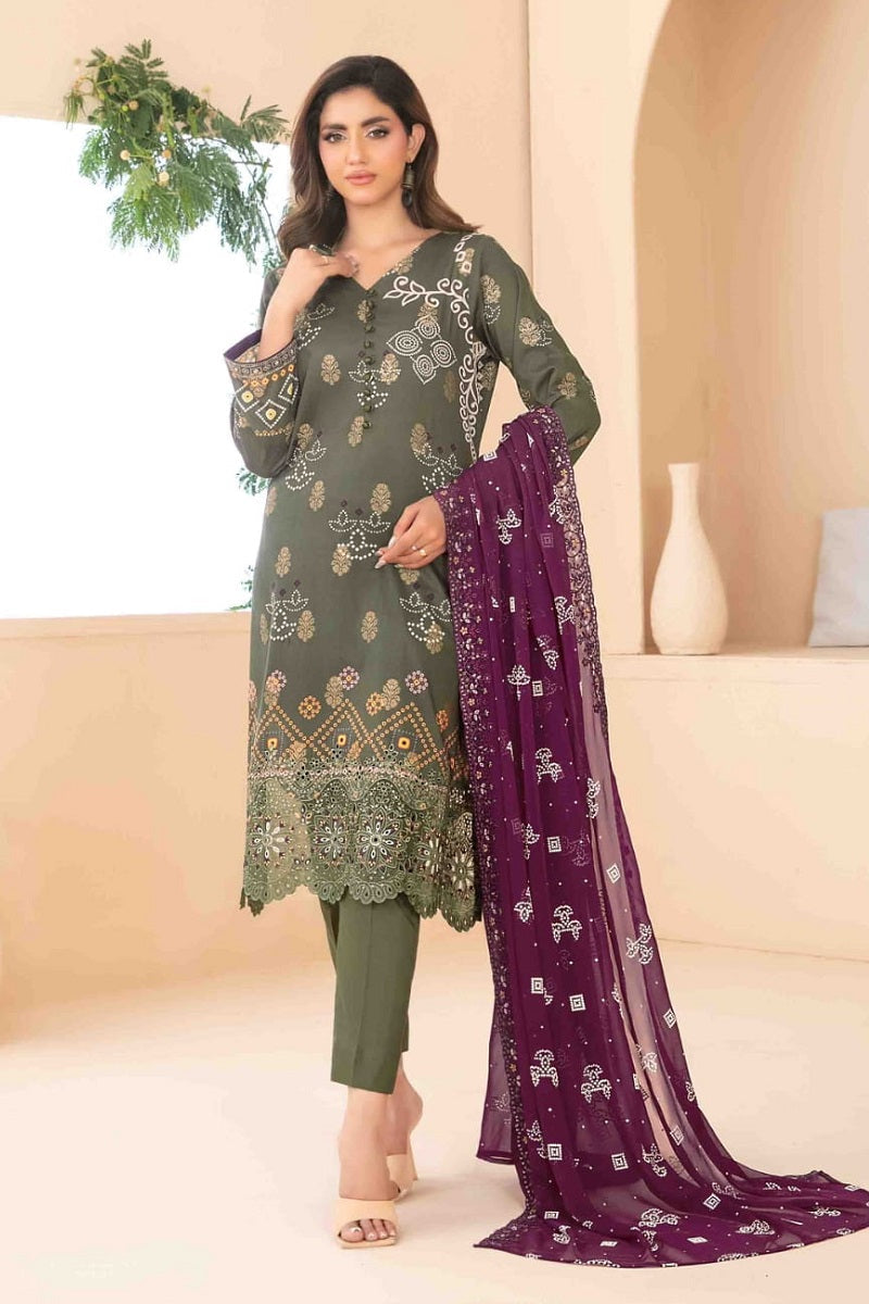 Tawakkal Maylea Lawn D-1354 – Tawakkal 3-piece unstitched suit