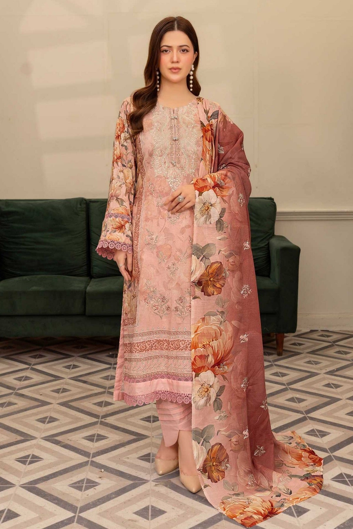 Abisha Culture Lawn D-04 by Abisha Fabrics – Abisha Fabrics 3-piece unstitched suit