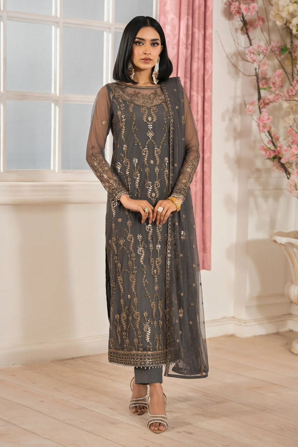 Zarif Heer Formal Wear Z-04 (Soraya) – Zarif 3-piece unstitched suit