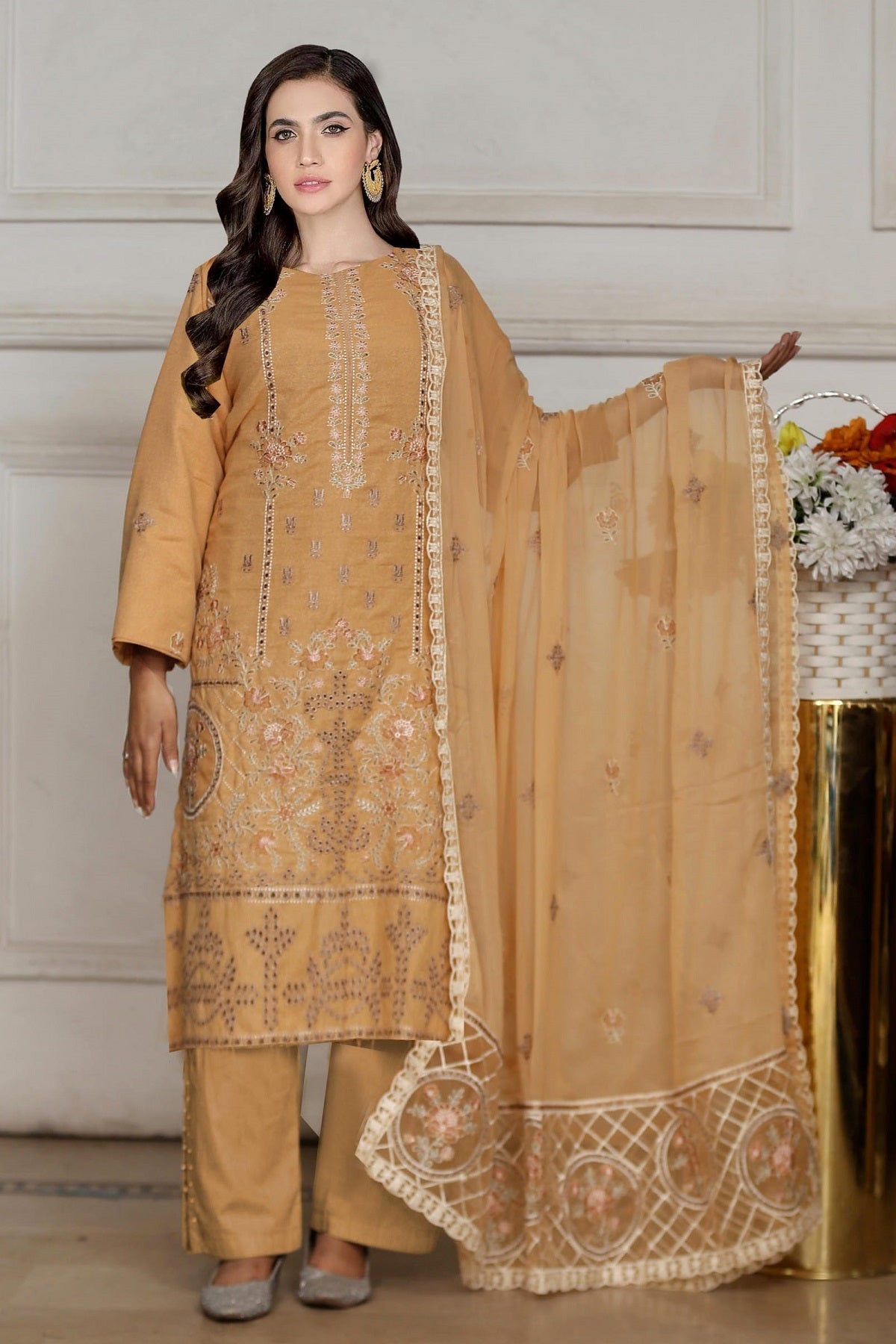 Colorum Premium Karandi D-705D – Colorum 3-piece unstitched suit