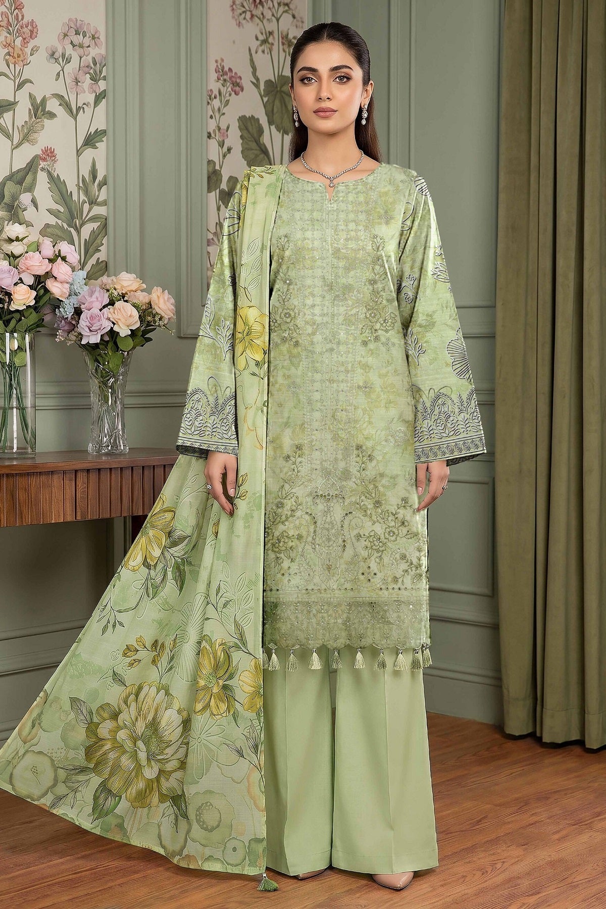 Aalaya Rock Capri Linen D-04 – Aalaya 3-piece unstitched suit