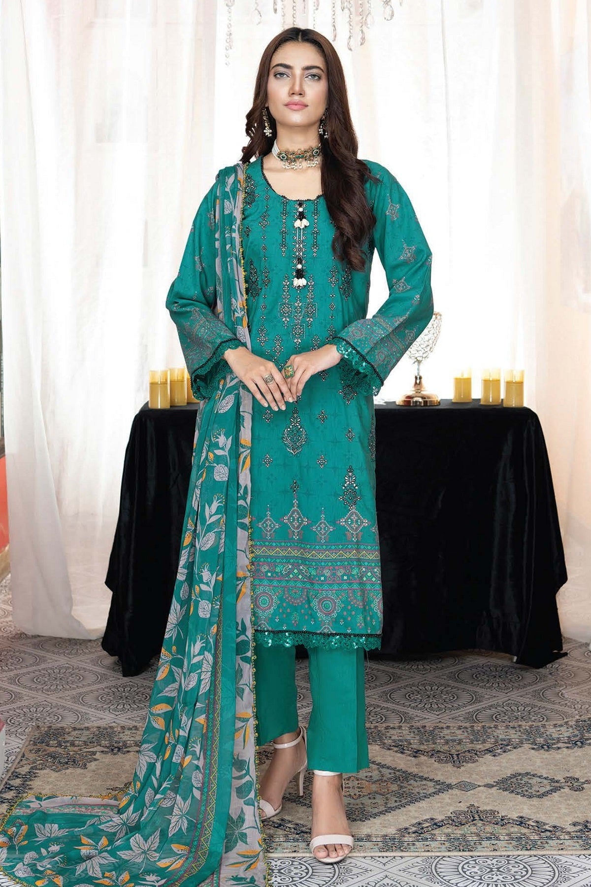 Palwasha Zebtan Viscose D-04 – Palwasha 3-piece unstitched suit