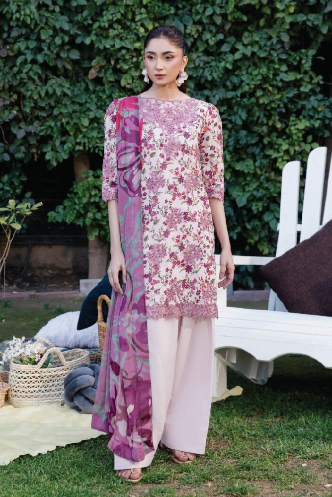 Yards Floral Lawn D-04 – Yards 3-piece unstitched suit