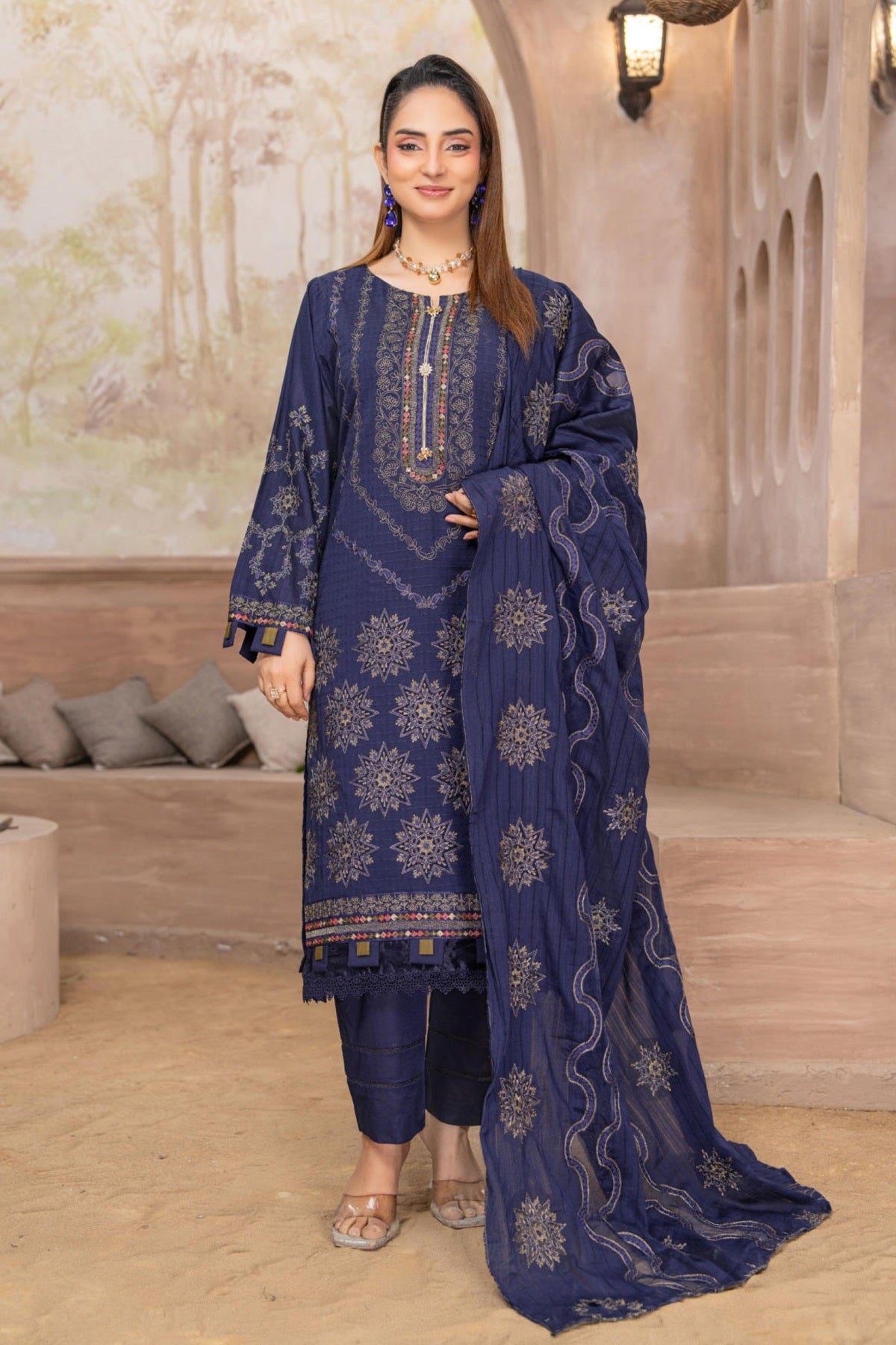 Alif Lawn By Eman Arts AL-50 – Eman Arts 3-piece unstitched suit