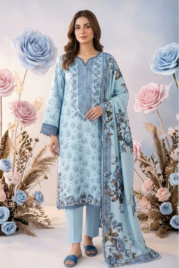 Laiba Karandi By Humdum D-04 – Humdum 3-piece unstitched suit