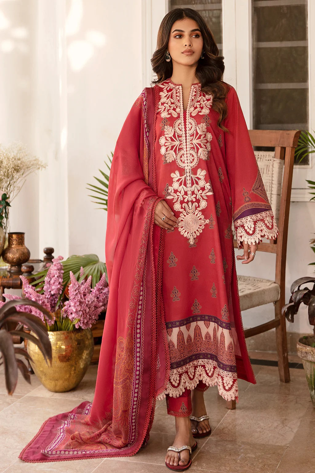 Afrozeh Rangreza Lawn D-04 (Elayne) – Afrozeh 3-piece unstitched suit