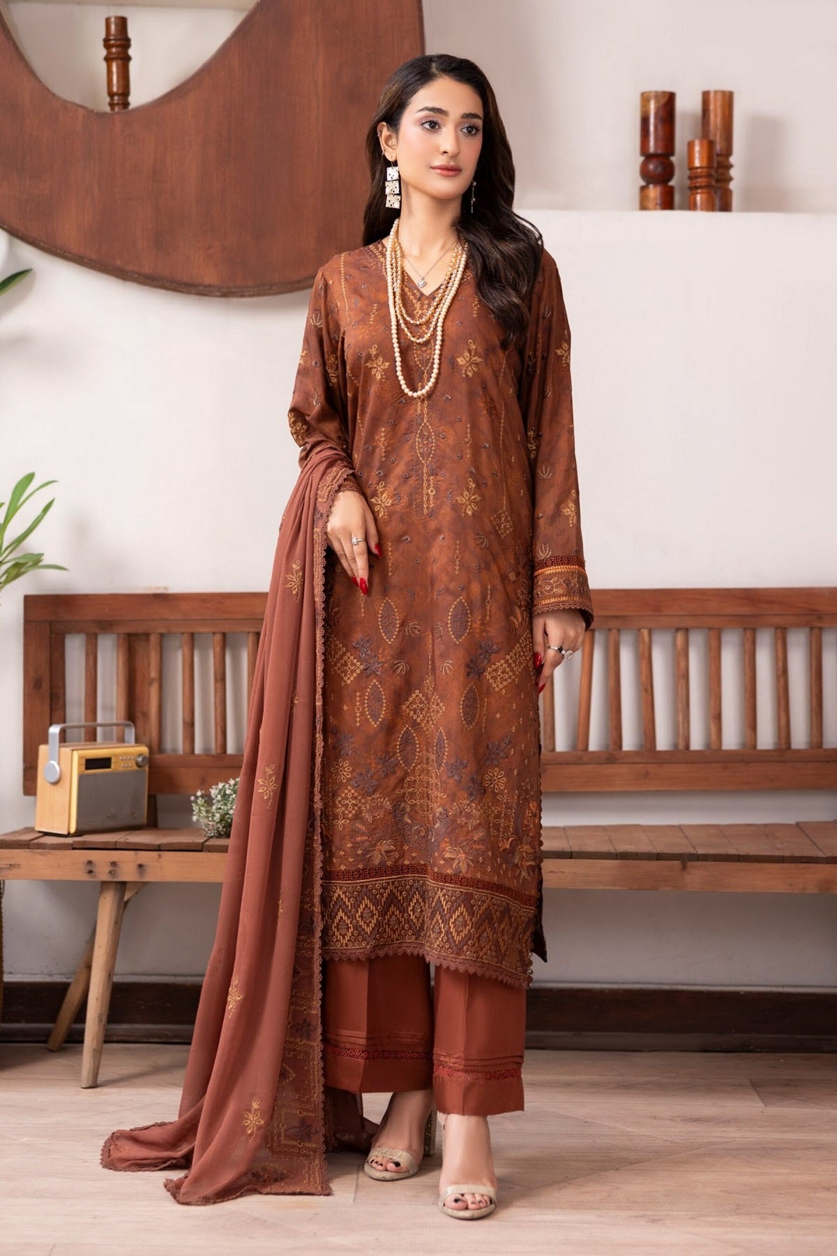 Pankh Viscose By Azam Arts D-2432 – Azam Arts 3-piece unstitched suit