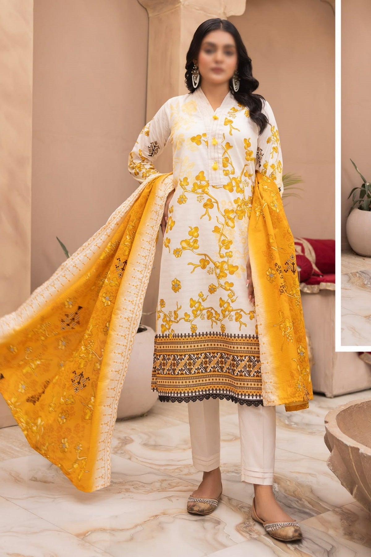 Fantak Lawn FAS-282 – Fantak 3-piece unstitched suit