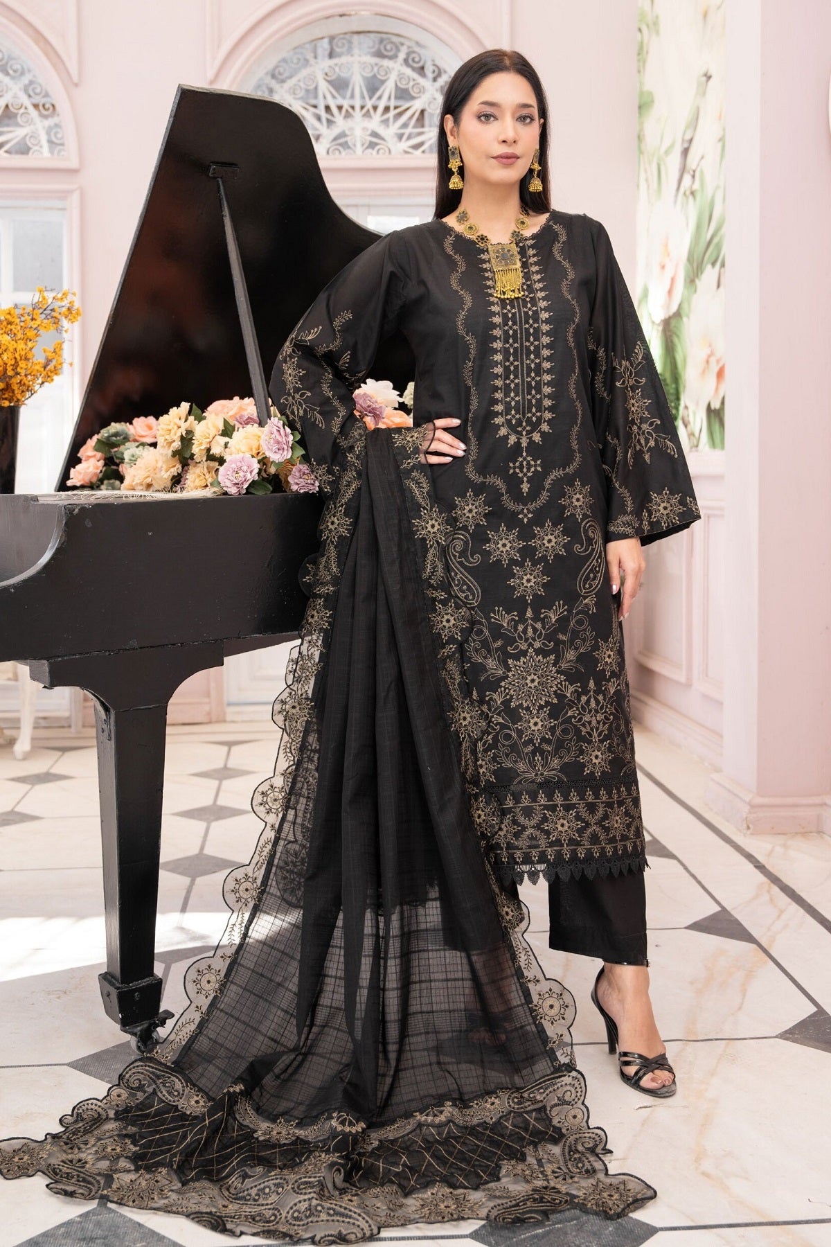 Alif Lawn By Eman Arts AL-168 – Eman Arts 3-piece unstitched suit