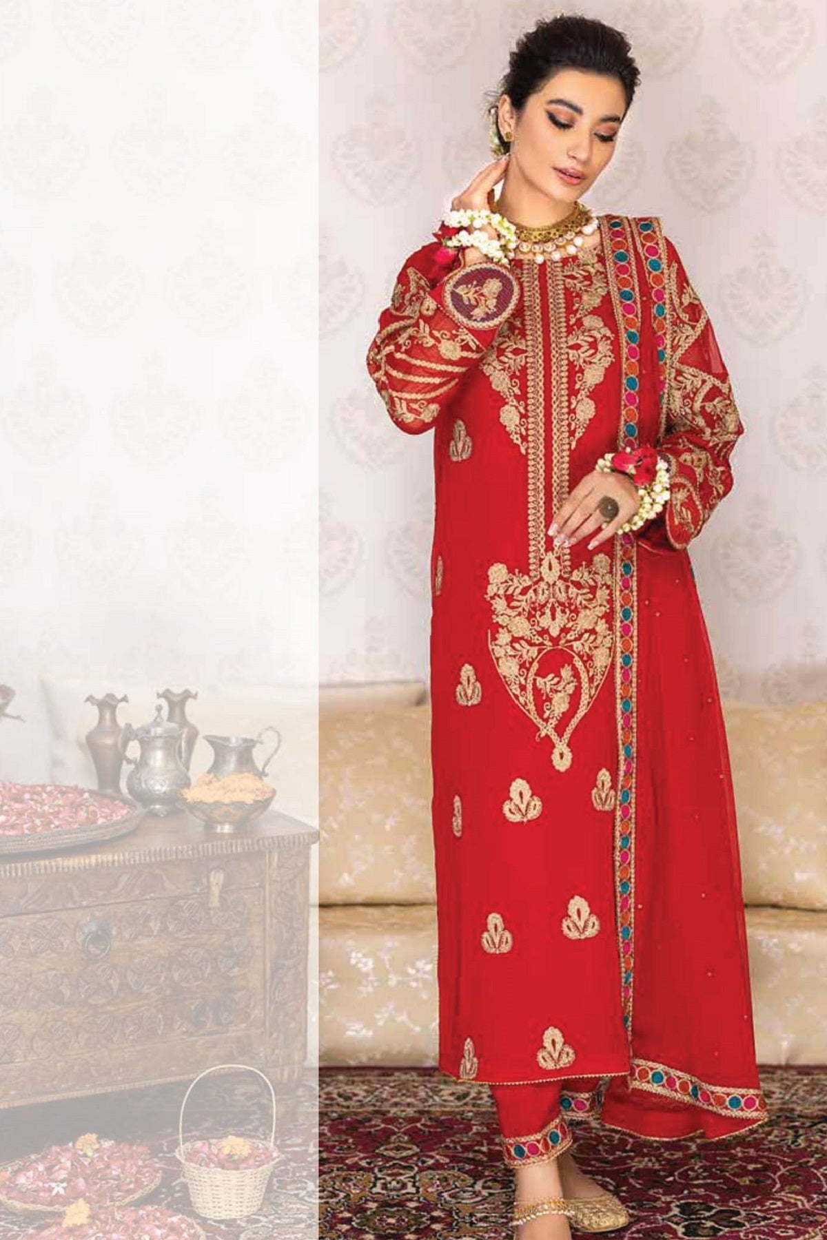 Charizma Polly Chiffon CPC-05 – Charizma 3-piece unstitched suit
