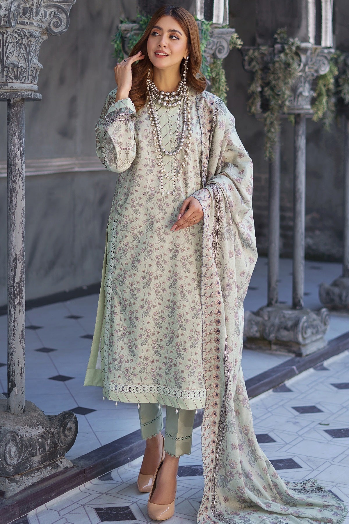 Al Zohaib Cutwork Bliss Lawn CBL-04 – Al Zohaib 3-piece unstitched suit