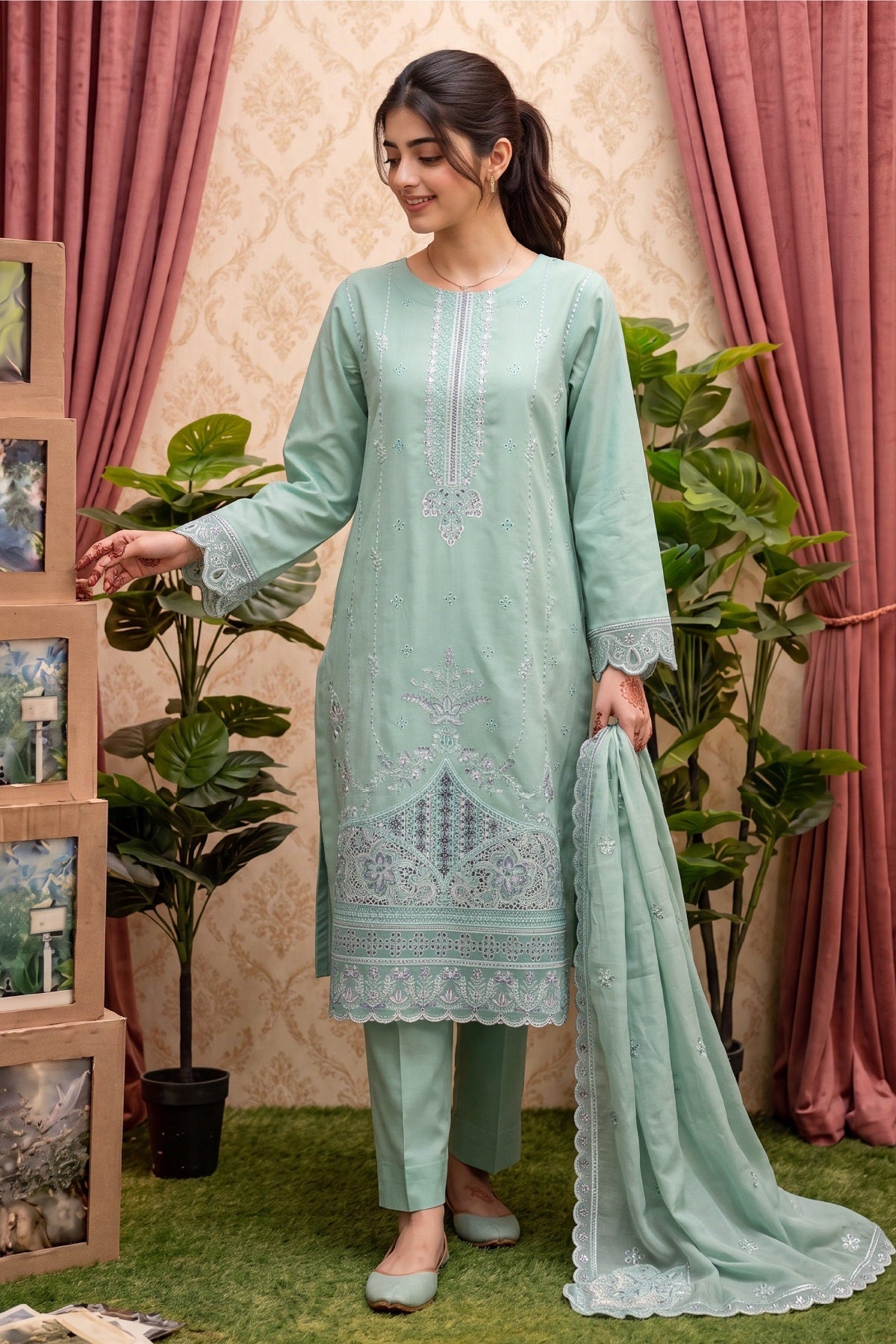 Dressline Berlin Viscose 14457C – Dressline 3-piece unstitched suit
