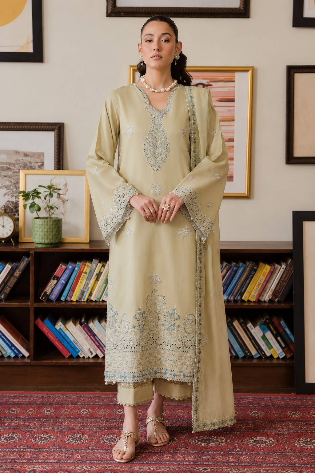 Fareeha Viscose By Humdum D-04 – Humdum 3-piece unstitched suit