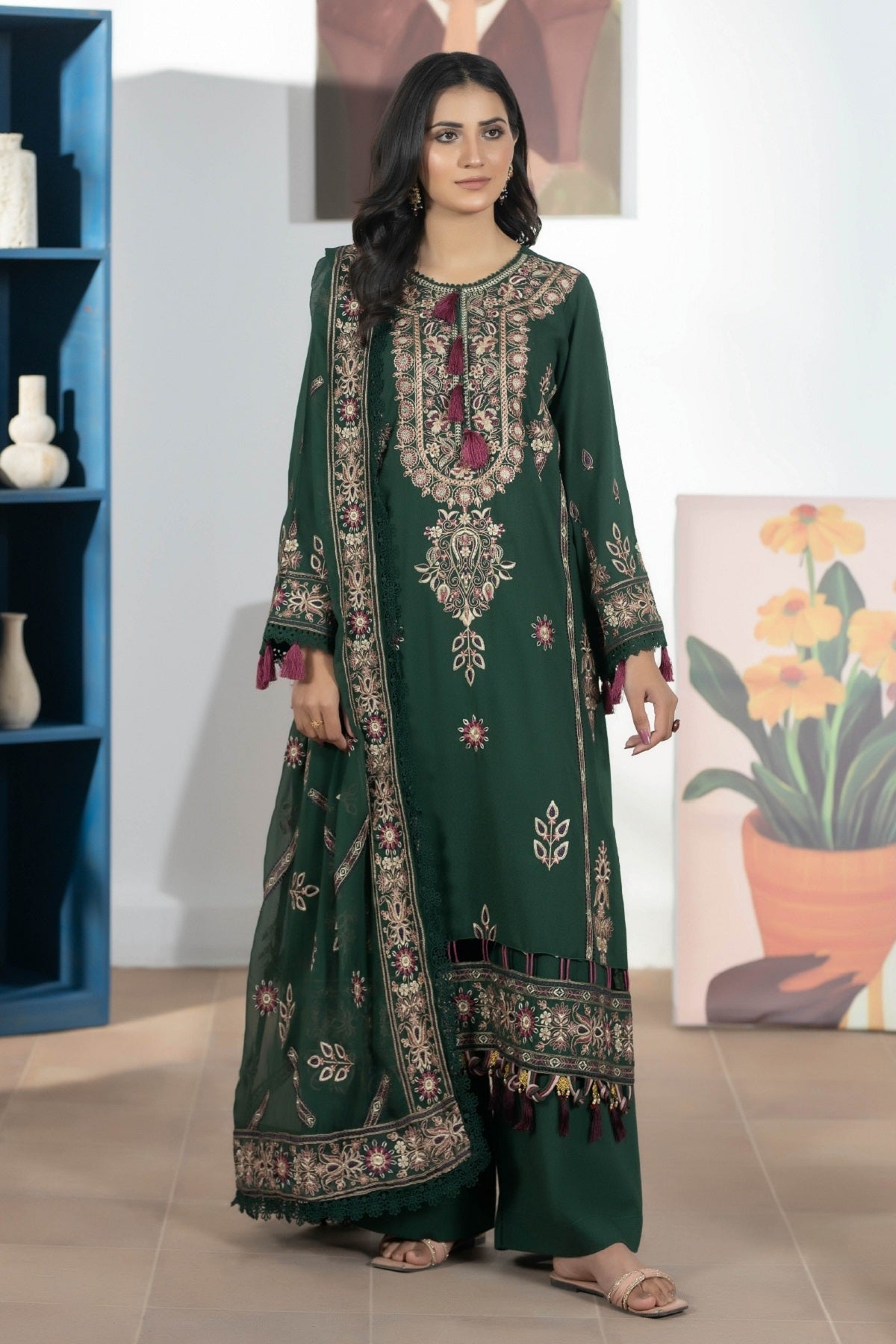 Johra Ayla Karandi JS-60 – Johra 3-piece unstitched suit