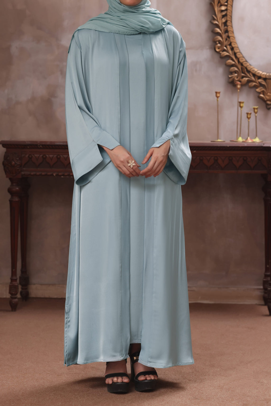 Manahil Ash Blue Abaya by Al Deebaj, photo 3