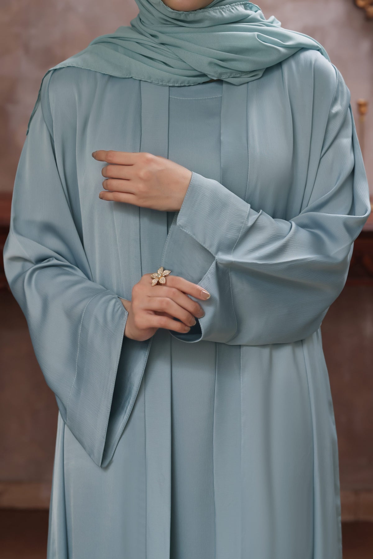 Manahil Ash Blue Abaya by Al Deebaj, photo 4