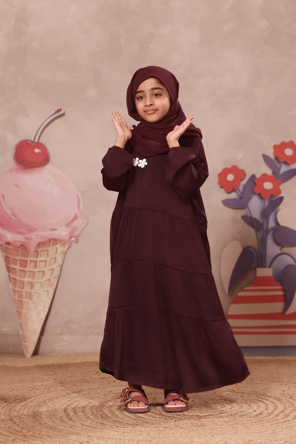 Aizal Maroon Abaya by Al Deebaj