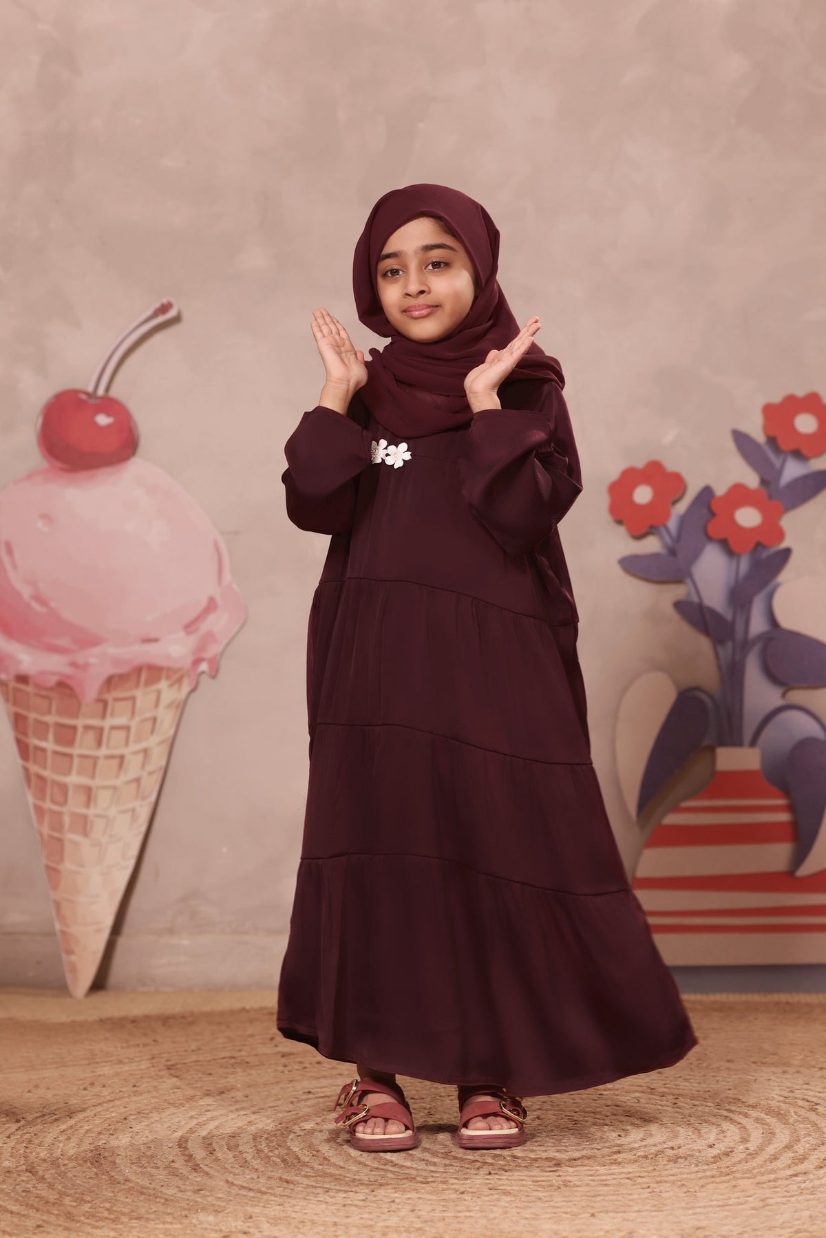 Aizal Maroon Abaya by Al Deebaj