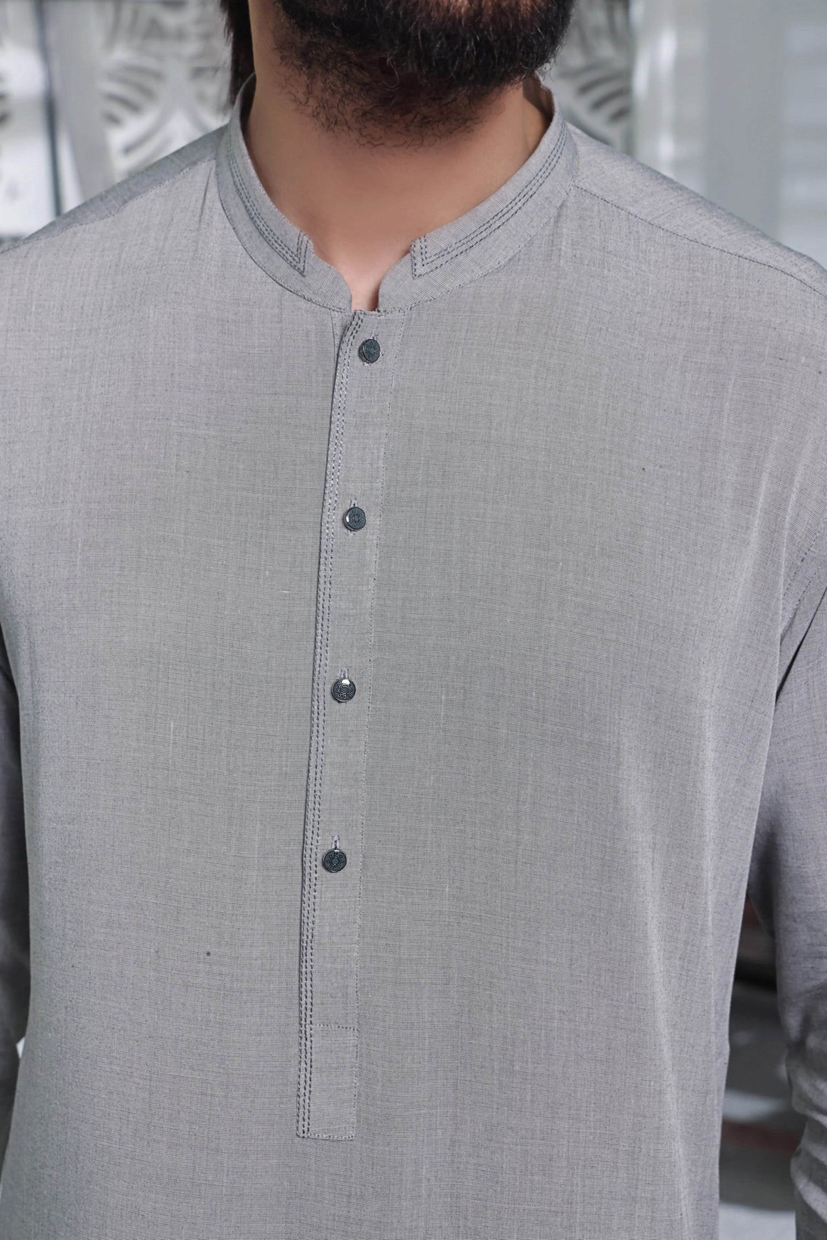 Light Grey Kurta Pajama by Al Deebaj, photo 2
