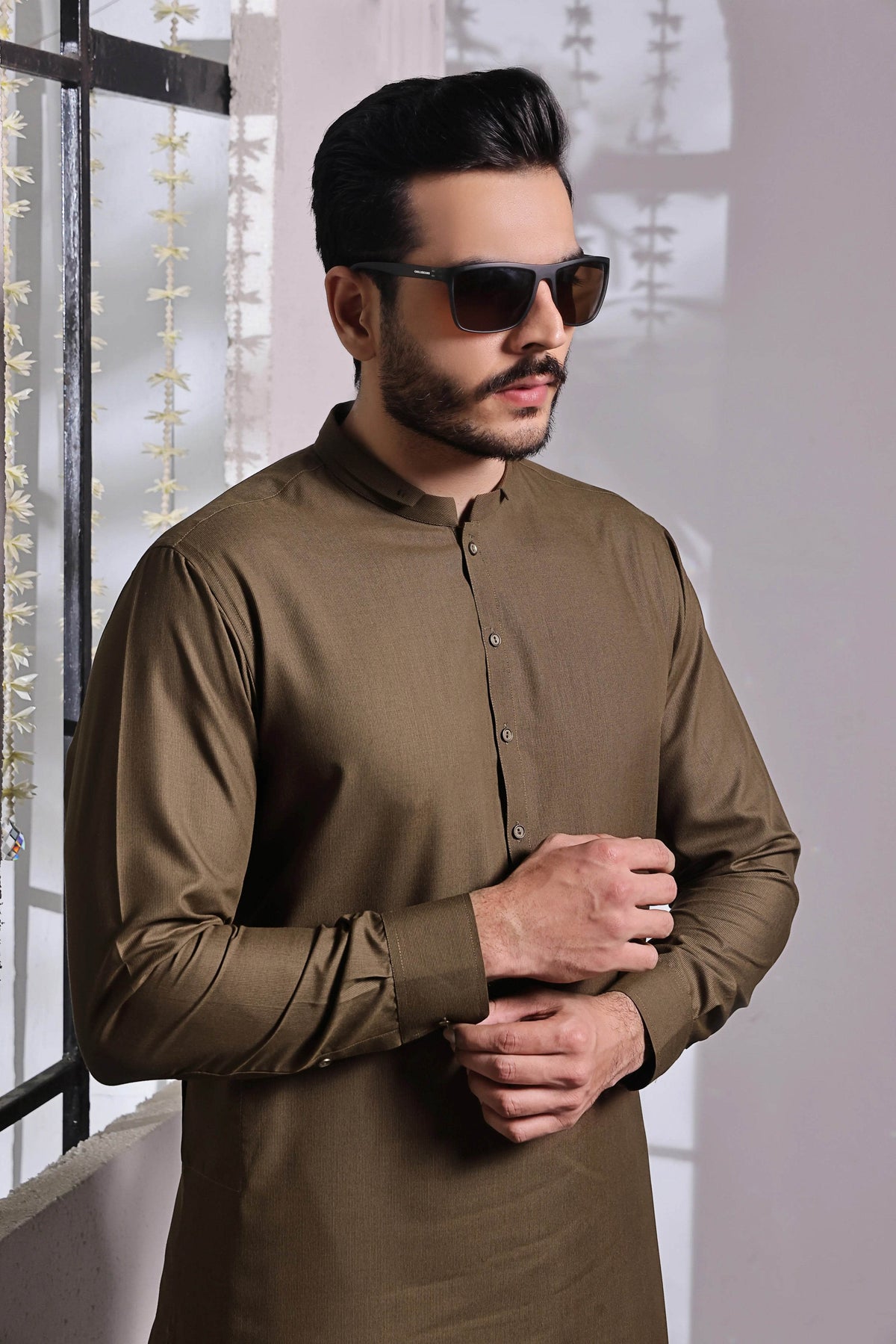Golden Brown Kurta Pajama by Al Deebaj