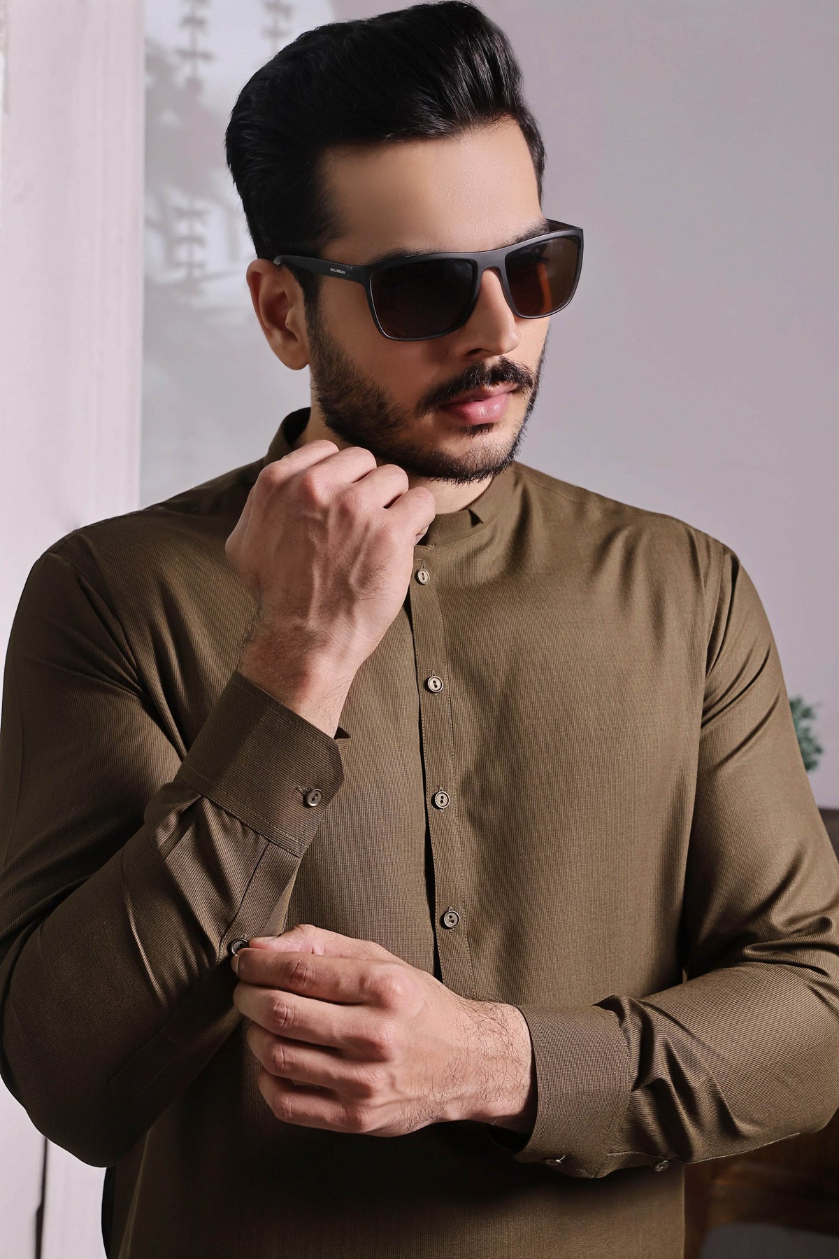 Golden Brown Kurta Pajama by Al Deebaj, photo 4