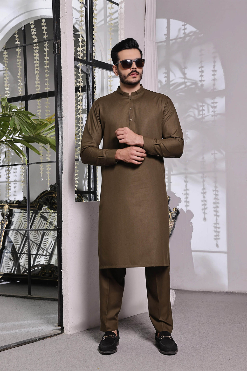 Golden Brown Kurta Pajama by Al Deebaj, photo 2