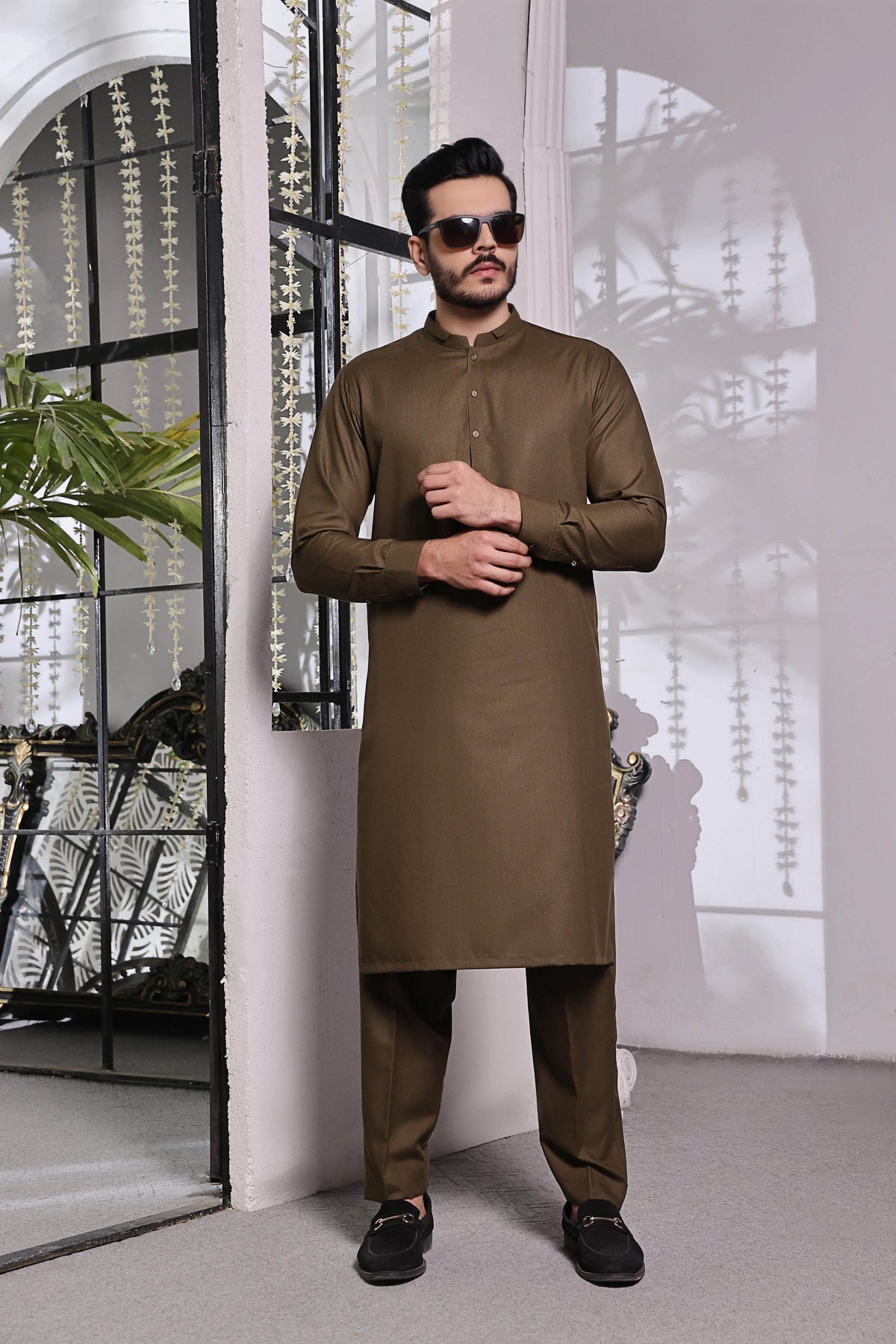 Golden Brown Kurta Pajama by Al Deebaj, photo 2
