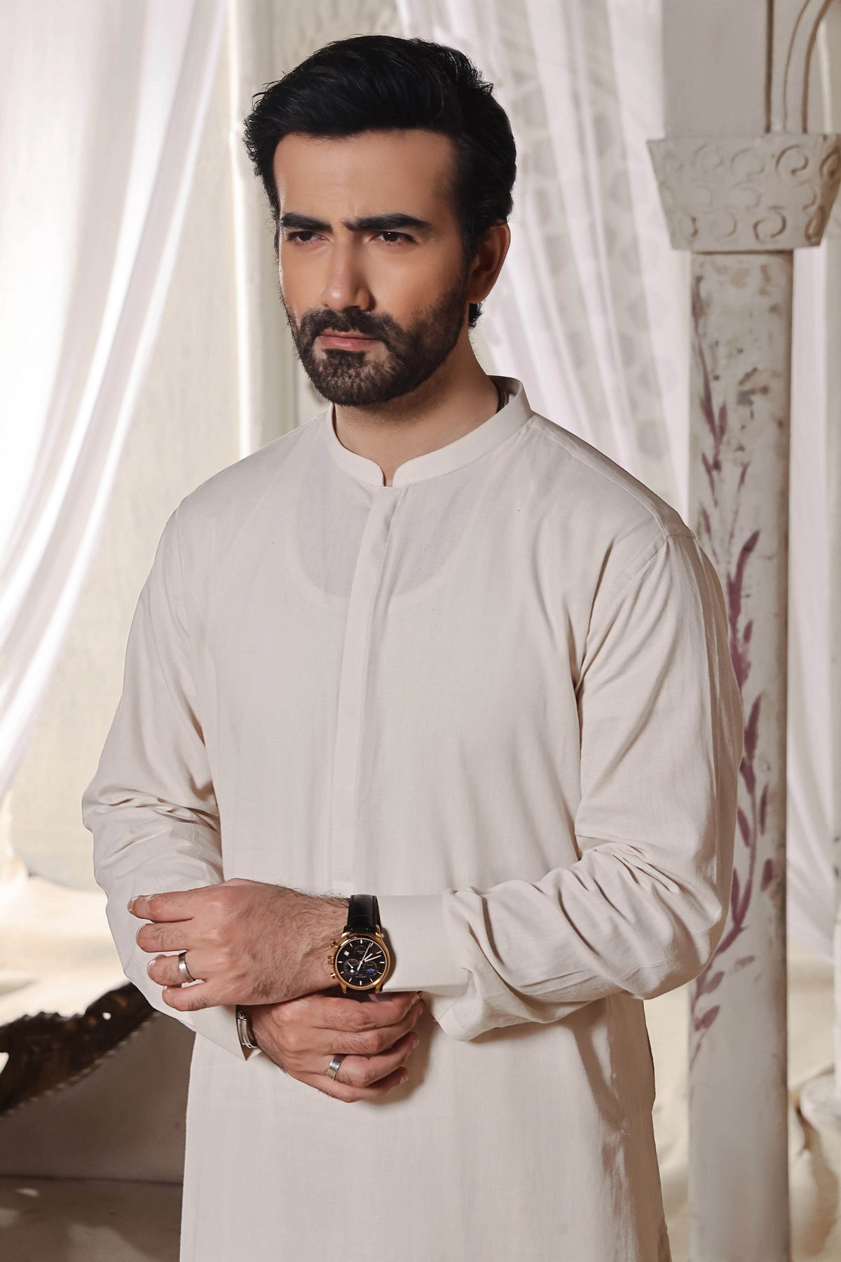 Cream Kurta Pajama by Al Deebaj