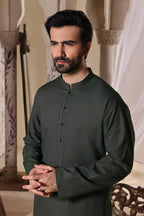 Green Self Cotton Kurta by Al Deebaj, photo 3