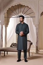 Steel Grey Kurta Pajama by Al Deebaj, photo 2