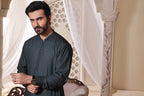 Steel Grey Kurta Pajama by Al Deebaj, photo 5