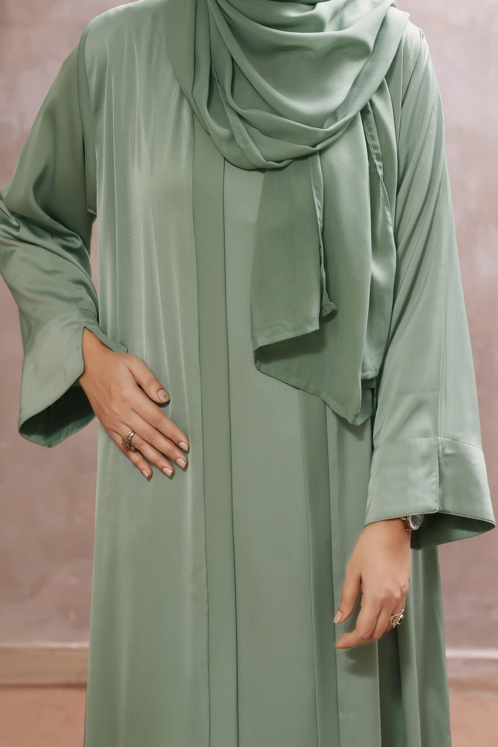 Manahil Misty Sage Abaya by Al Deebaj, photo 2