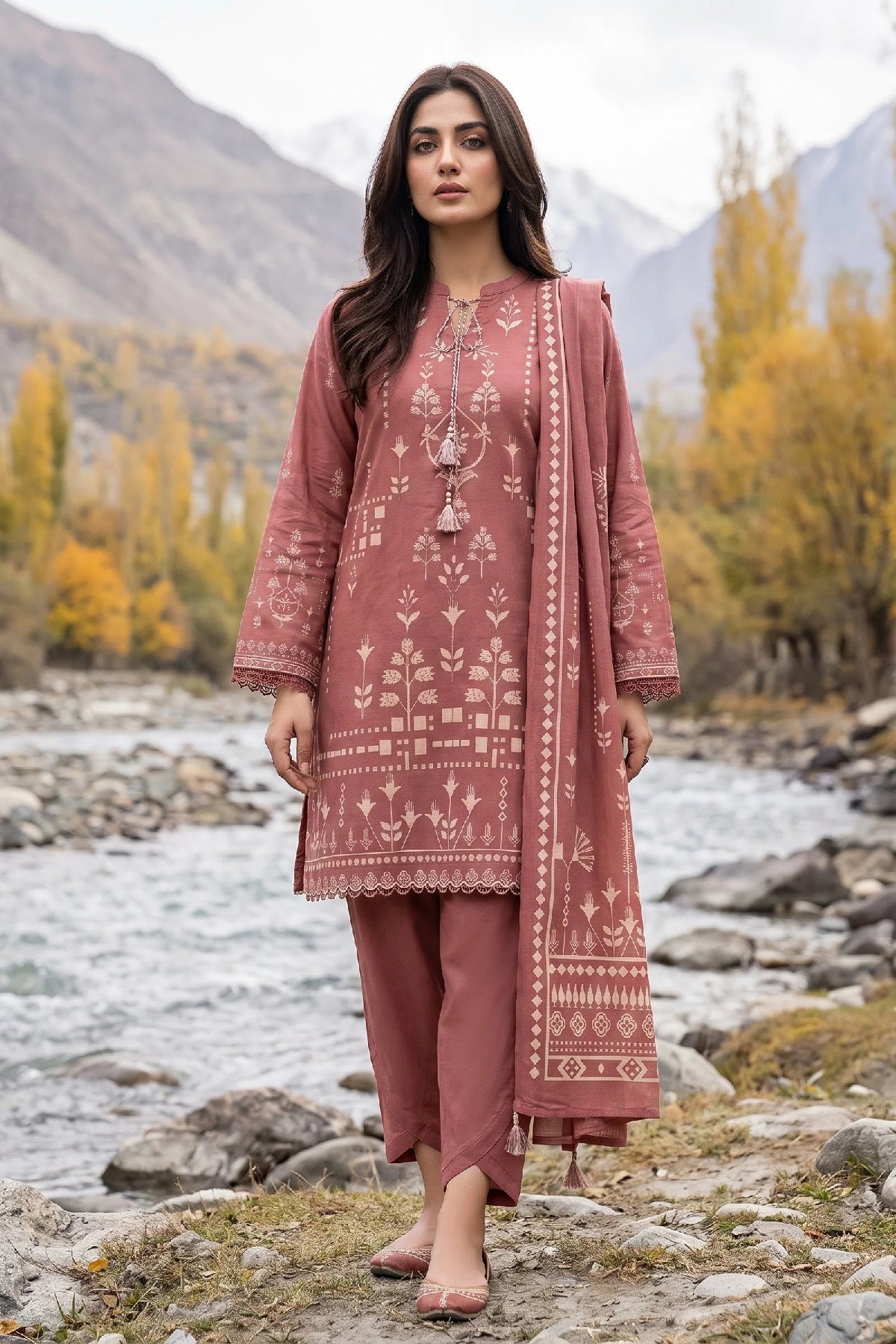 LSM Pashmina Print LG-0519A by Lakhany – Lakhany 3-piece unstitched suit