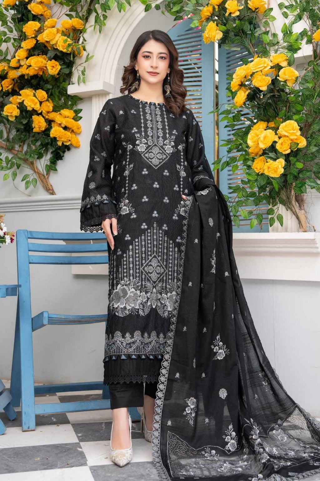 Alif Lawn By Eman Arts AL-19 – Eman Arts 3-piece unstitched suit