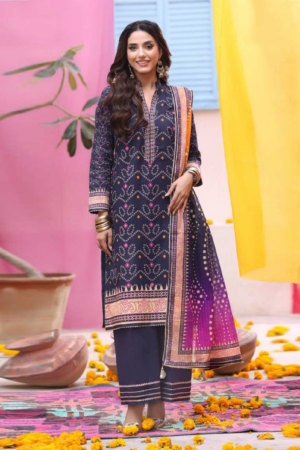 Al Zohaib Colors Print Lawn CHS-05 – Al Zohaib 3-piece unstitched suit