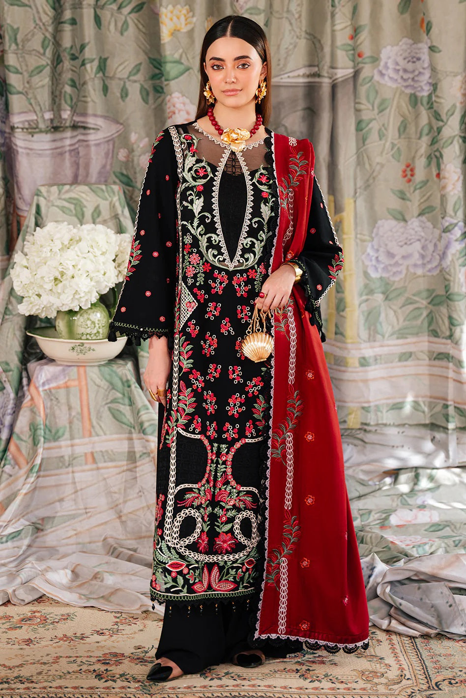 Secret Garden Karandi By Mahnur SG-005 – Mahnur 3-piece unstitched suit