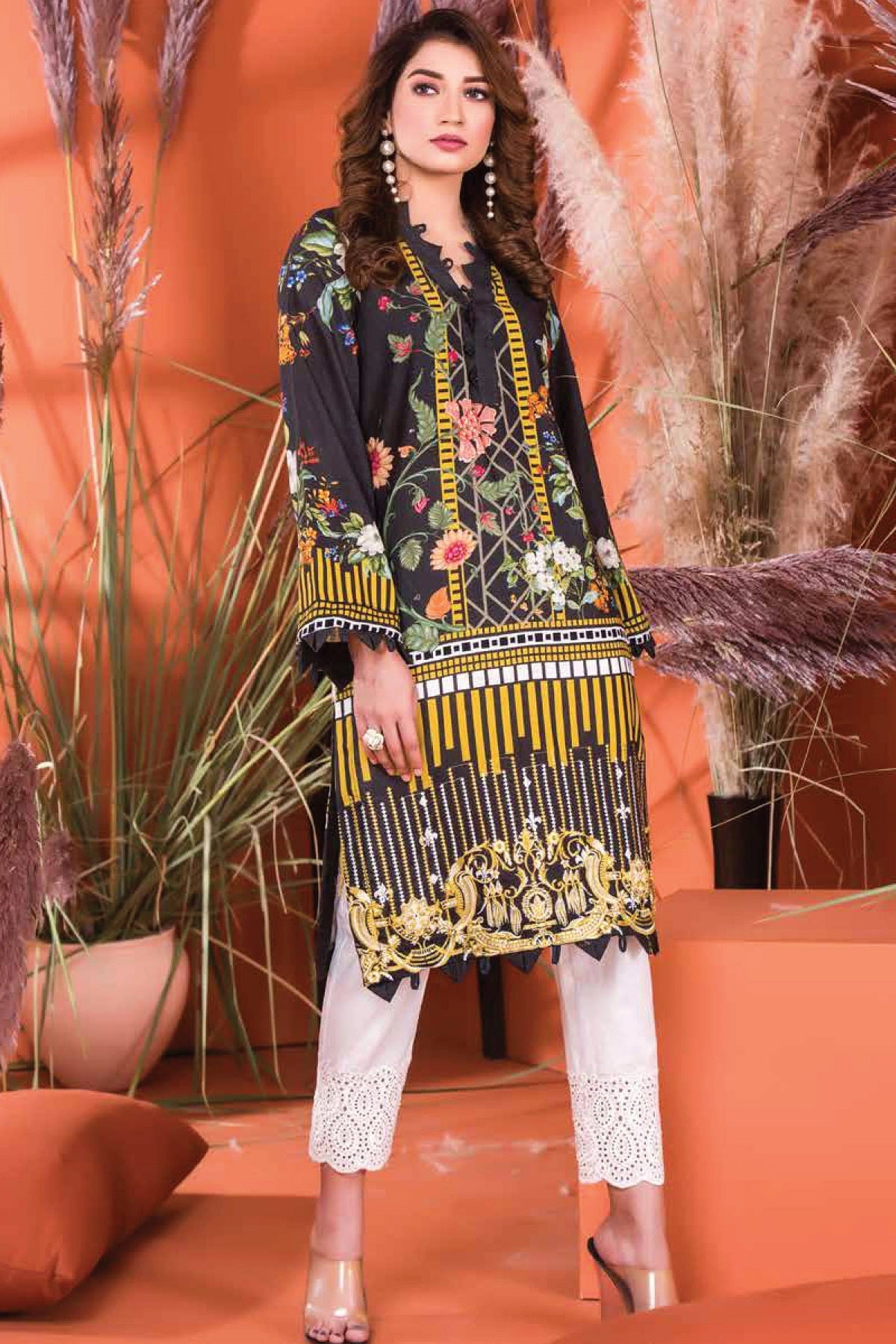 Plush Khaddar P-35 Kurti by Riaz Arts – Riaz Arts unstitched shirt
