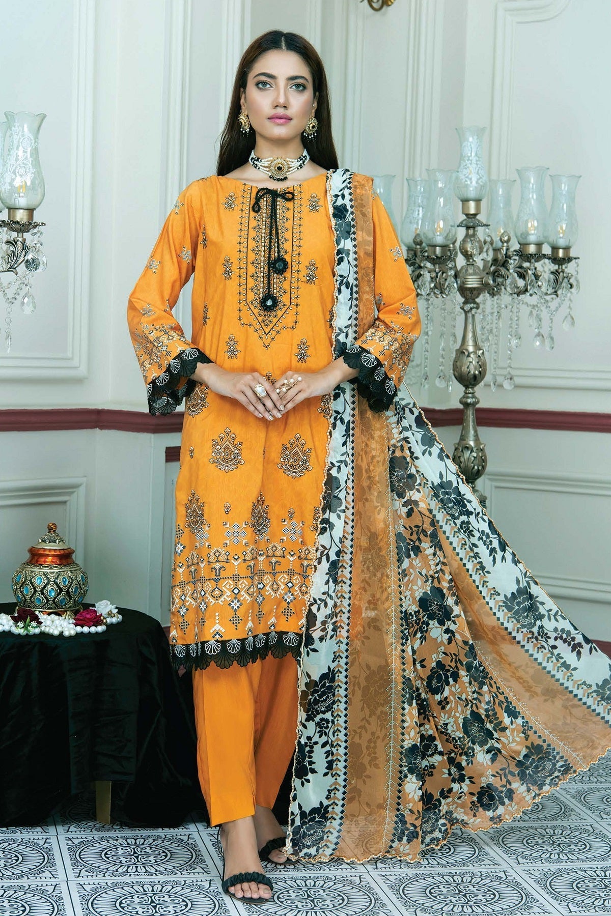 Palwasha Zebtan Viscose D-05 – Palwasha 3-piece unstitched suit