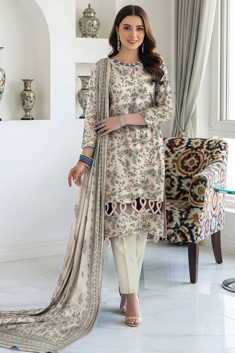 Aalaya Nafaasat Print Linen D-04 – Aalaya 3-piece unstitched suit