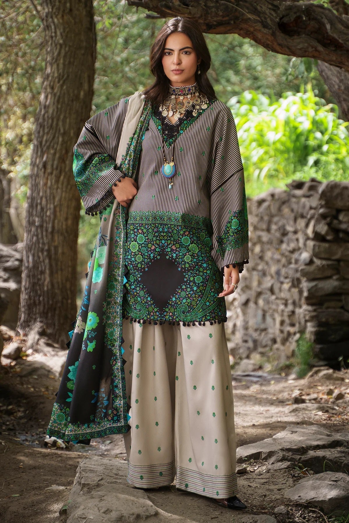 Charizma C Prints Linen CPW6-05 – Charizma 3-piece unstitched suit