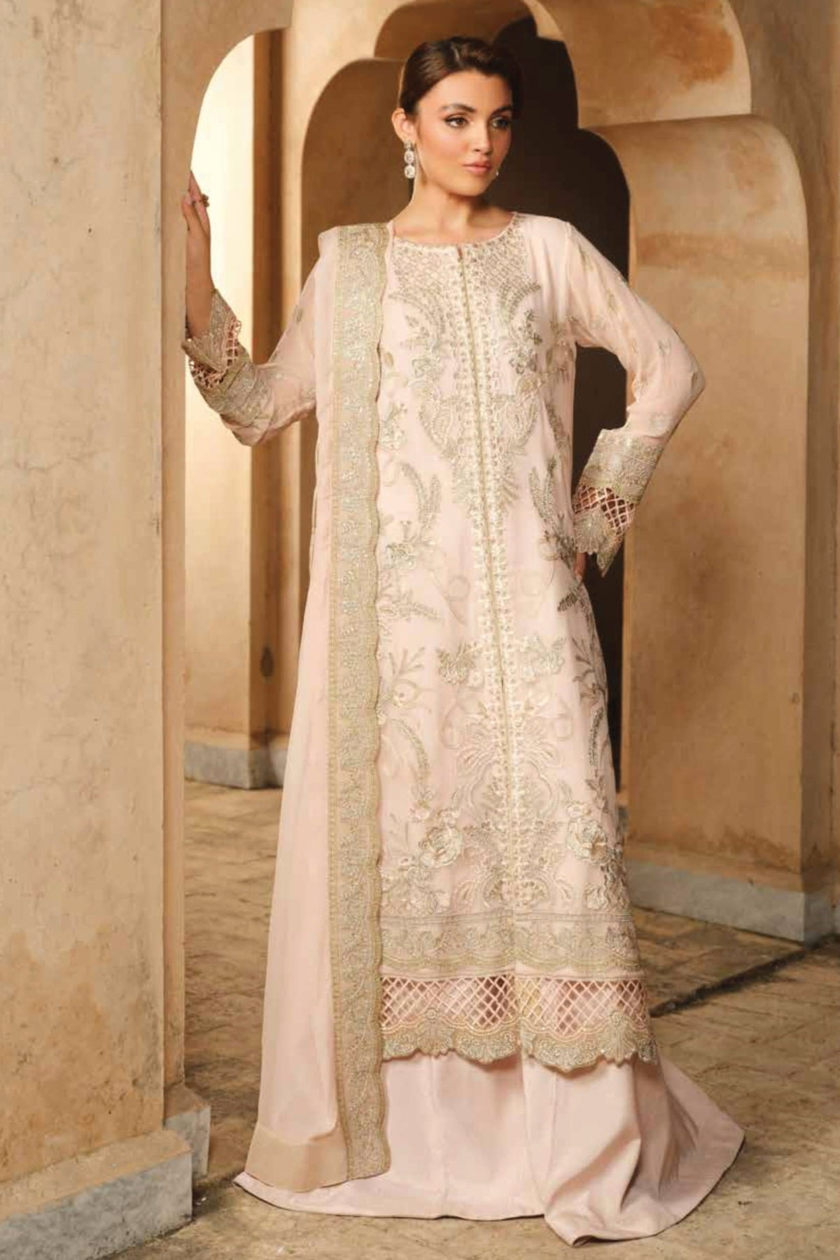 Freesia Emira Formal Wear FW-40035 (Farangis) by Maryum & Maria – Maryum & Maria 3-piece unstitched suit