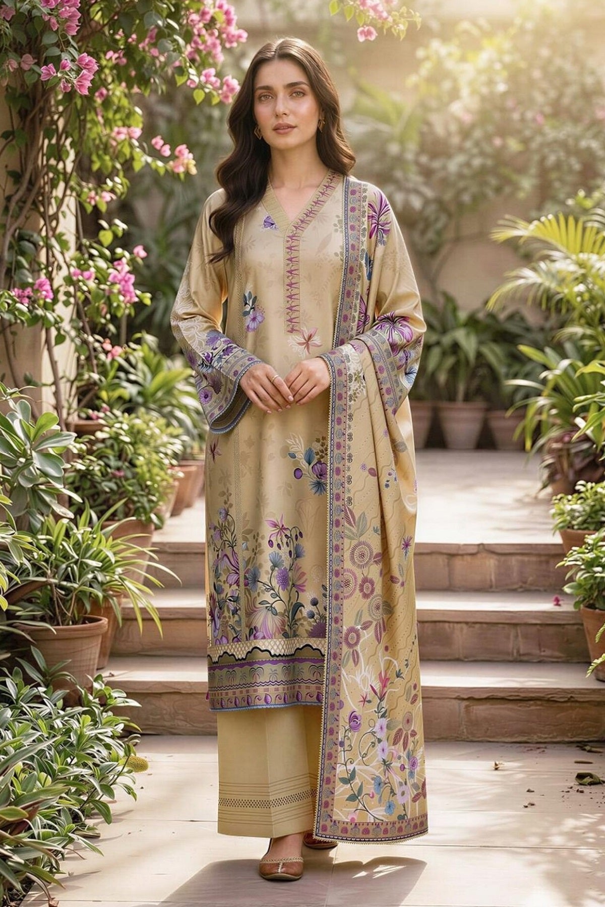 Florent Zync Print Lawn FZ-05 – Florent 3-piece unstitched suit