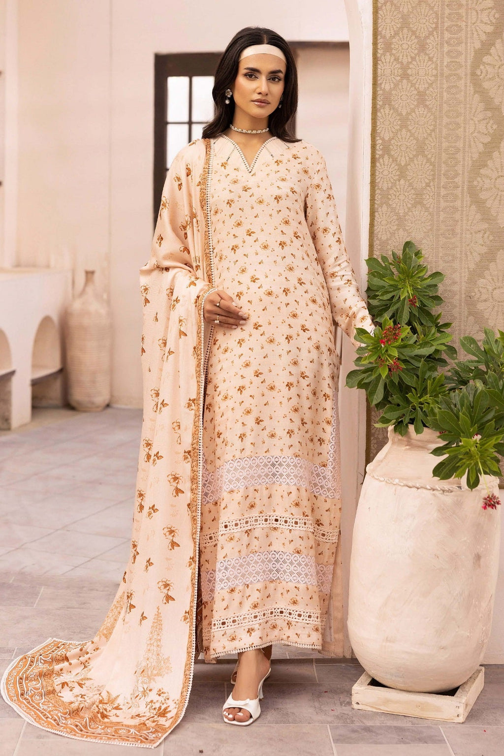 Tehzeeb Print Leather Peach By Riaz Arts TL-453 – Riaz Arts 3-piece unstitched suit