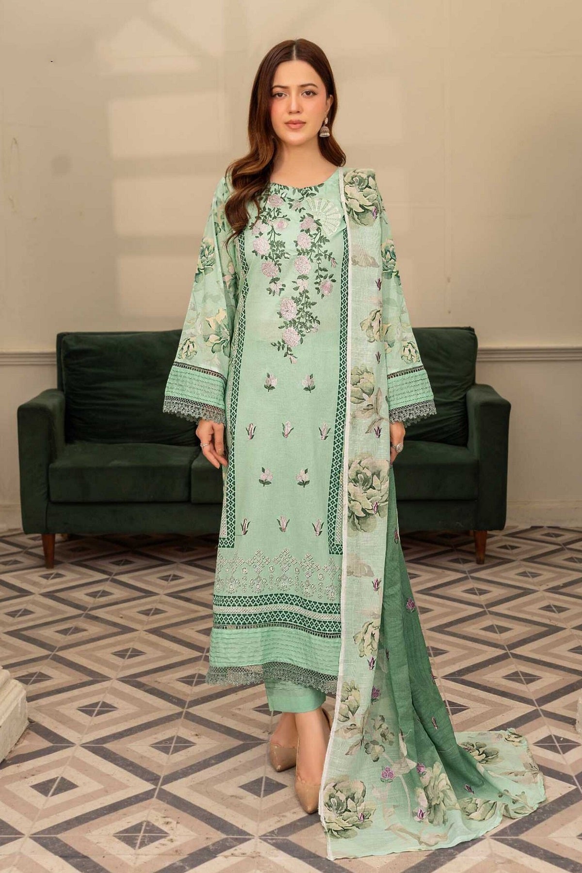 Abisha Culture Lawn D-05 by Abisha Fabrics – Abisha Fabrics 3-piece unstitched suit