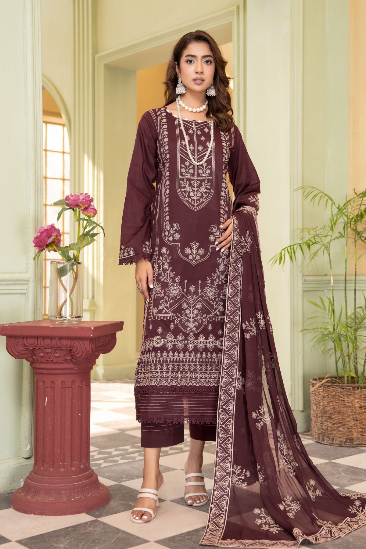 Alif Lawn By Eman Arts AL-189 – Eman Arts 3-piece unstitched suit