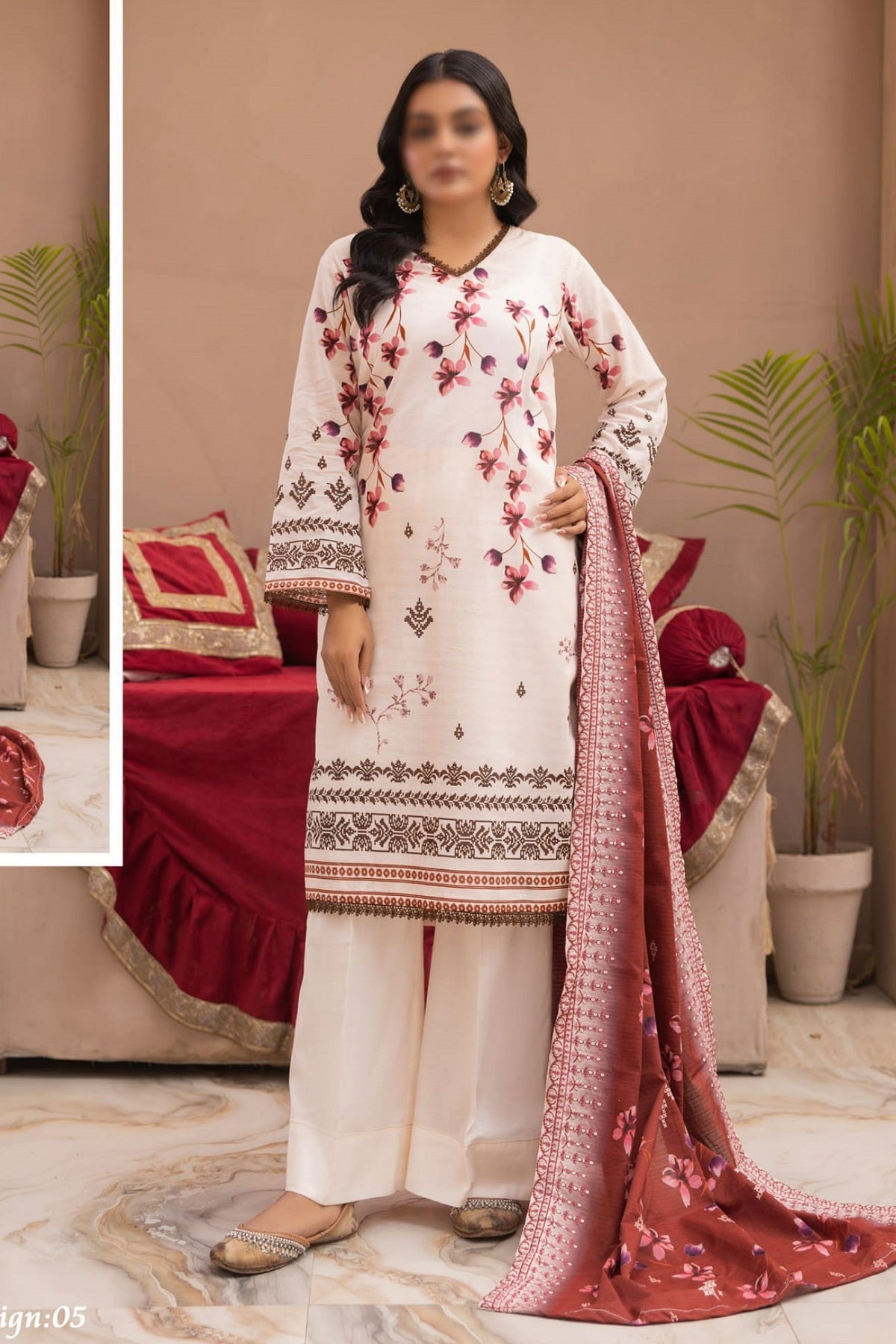 Fantak Lawn FAS-283 – Fantak 3-piece unstitched suit