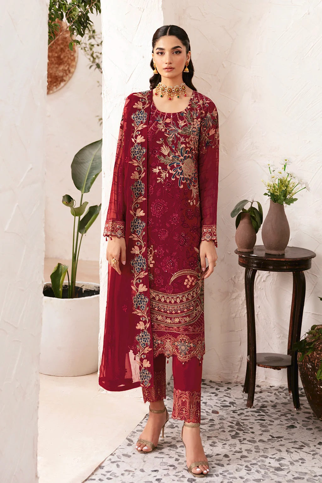 Ramsha Rangoon Chiffon D-1205 – Ramsha 3-piece unstitched suit